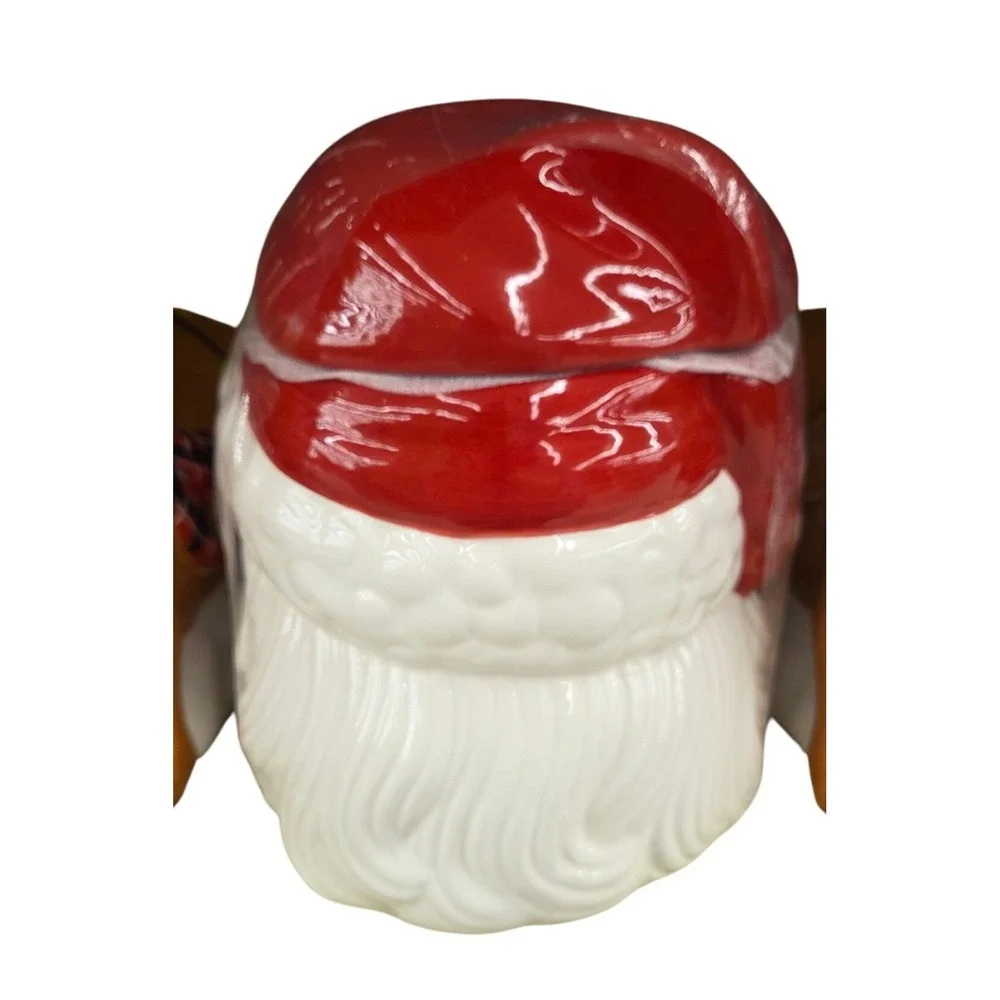 Vintage Style Ceramic Santa Cookie Jar Christmas Holiday Decoration‎